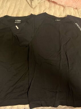 Black Athletic Gym Short-Sleeve Compression Shirt